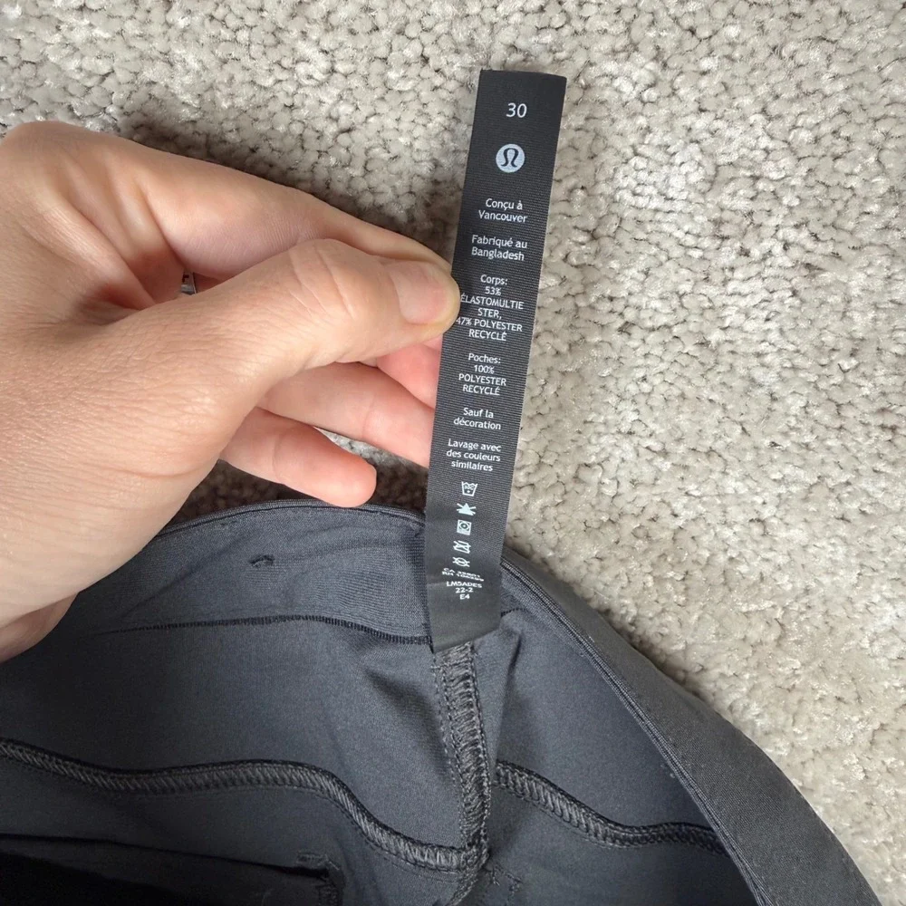 Lululemon ABC Pant Slim Fit Men's 30 Dark Grey Commuter Performance 5 Pocket